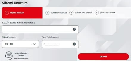 Ziraat internet bankacılığı şifre alma